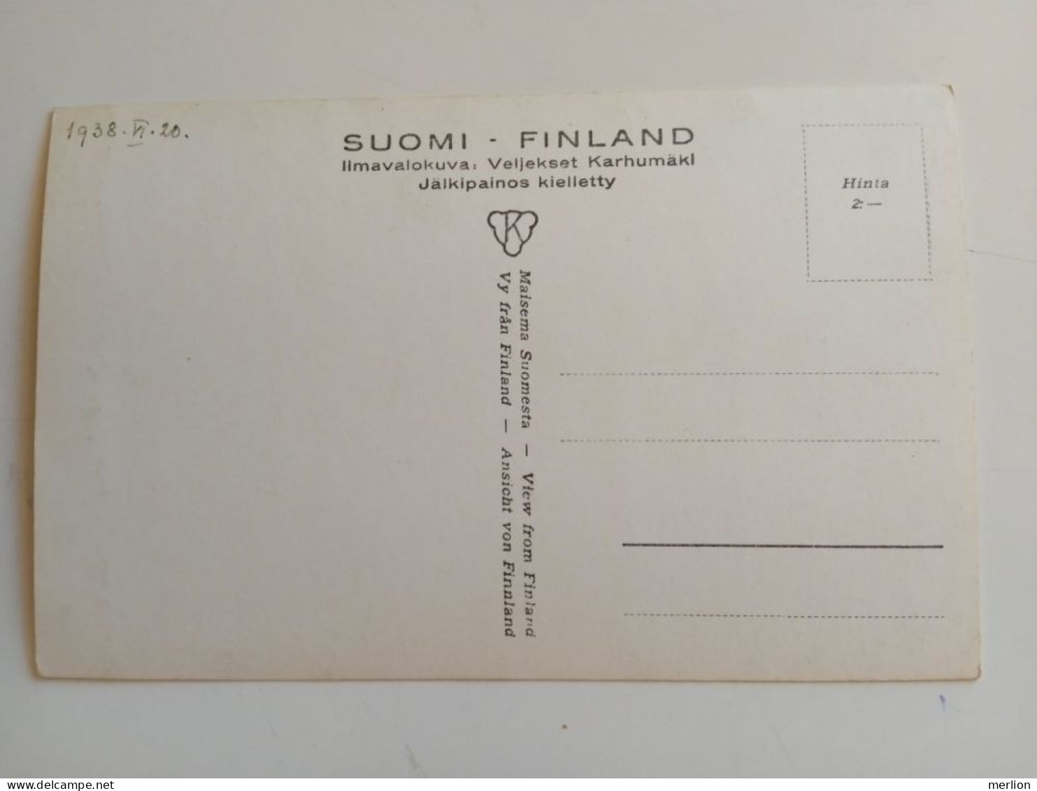D202738  AK CPA - Suomi Finland NAANTALI   Ca 1938  - RPPC FOTO-AK - Finland