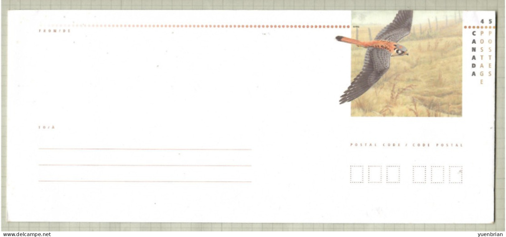 Canada 1996, Postal Stationery, Pre-Stamped Cover, Eagle, 1v,  MNH** - Adler & Greifvögel
