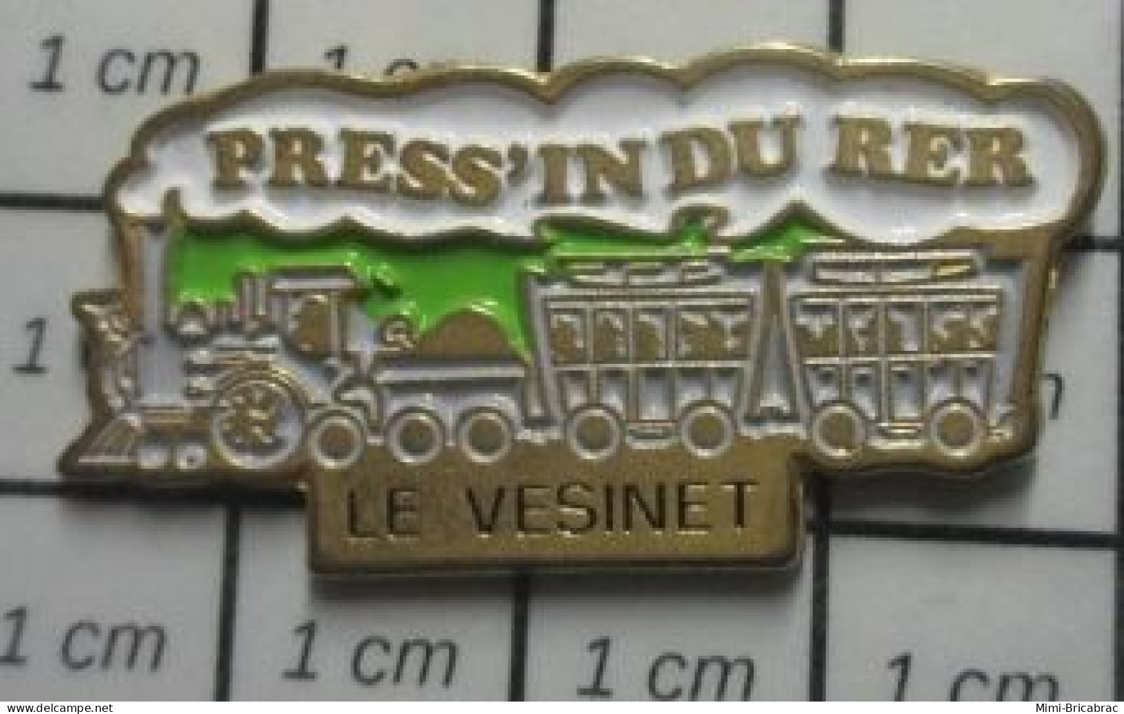 912B Pin's Pins / Beau Et Rare / TRANSPORTS / TRAIN A VAPEUR LE VESINET PRESS'IN DU RER - Transport Und Verkehr