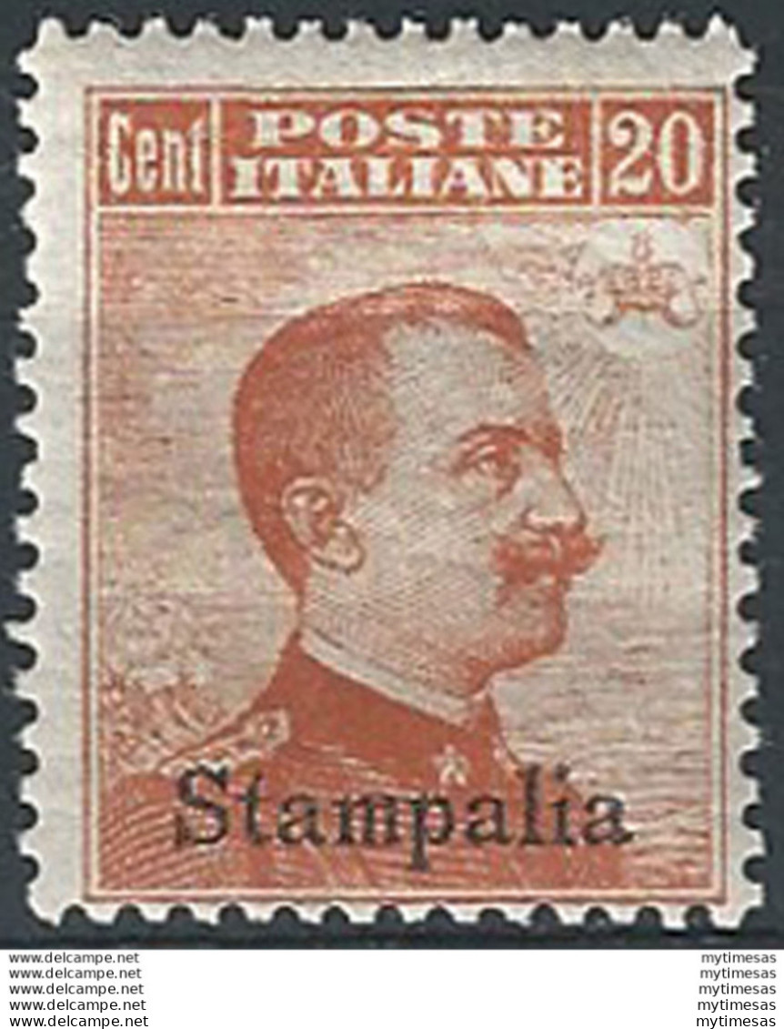 1917 Egeo Stampalia 20c. Arancio MNH Sassone N. 9 - Sonstige & Ohne Zuordnung