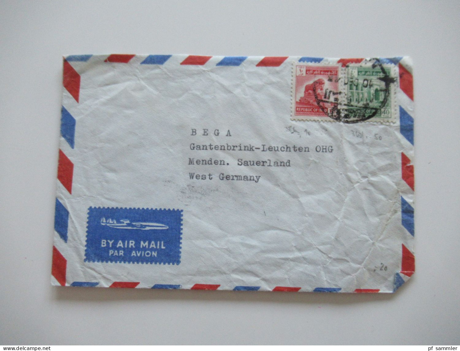 Asien Irak um 1963 Air Mail Luftpost 12 Belege Firmenumschläge Makram Trading Co. Akrawi Building Baghdad Republic Iraq