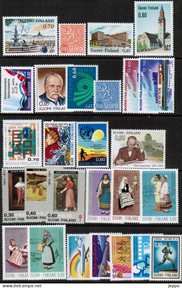 1973 Finland Complete Year Set Michel 716  - 742 MNH. - Full Years