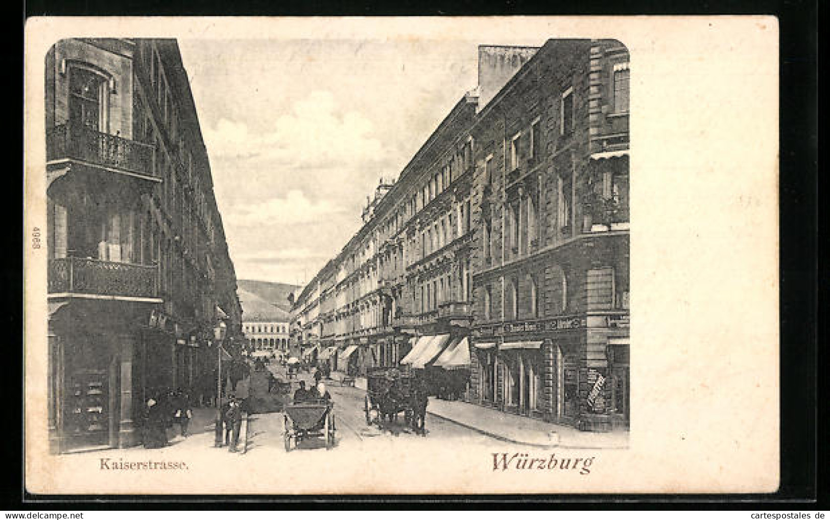 AK Würzburg, Kaiserstrasse Mit Passanten Und Kutschen  - Wuerzburg