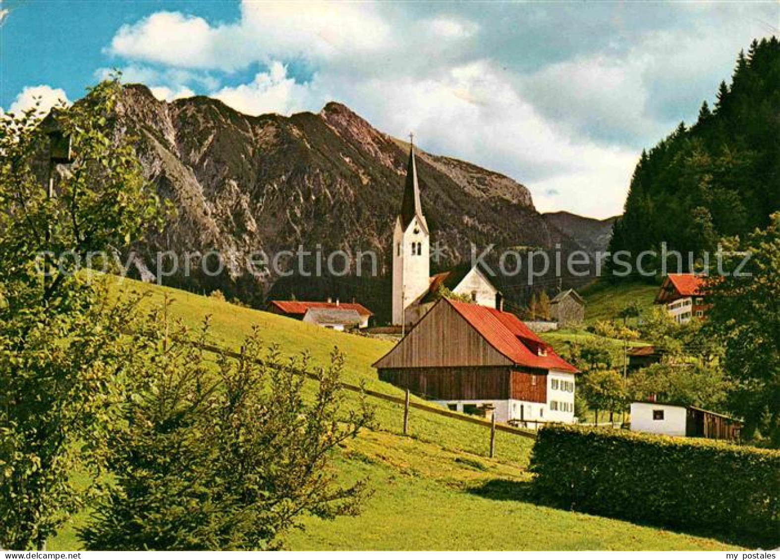 72641359 Tiefenbach Oberstdorf Ortsansicht Mit Kirche Rubihorn Nebelhorn Allgaeu - Oberstdorf
