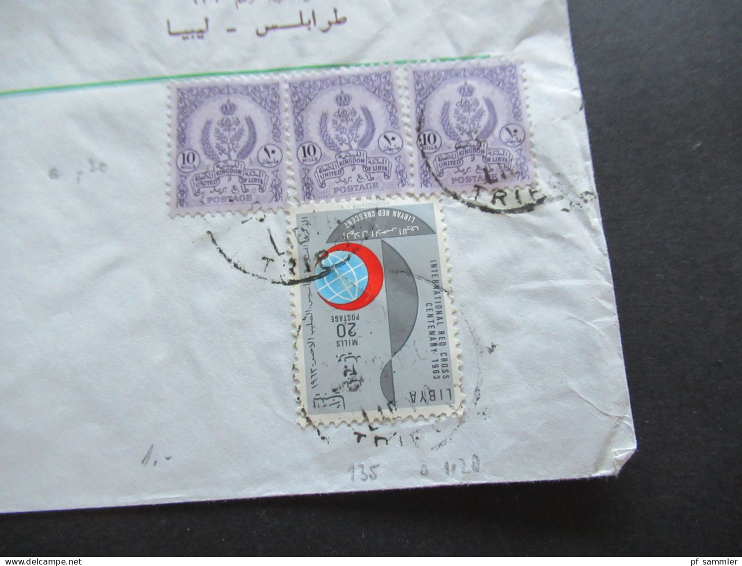 Afrika Libya Air Mail 2x Firmenumschlag Haj Mohammed M. Sheibany & Co. Tripoli Libya 1x Espresso / Express Beleg