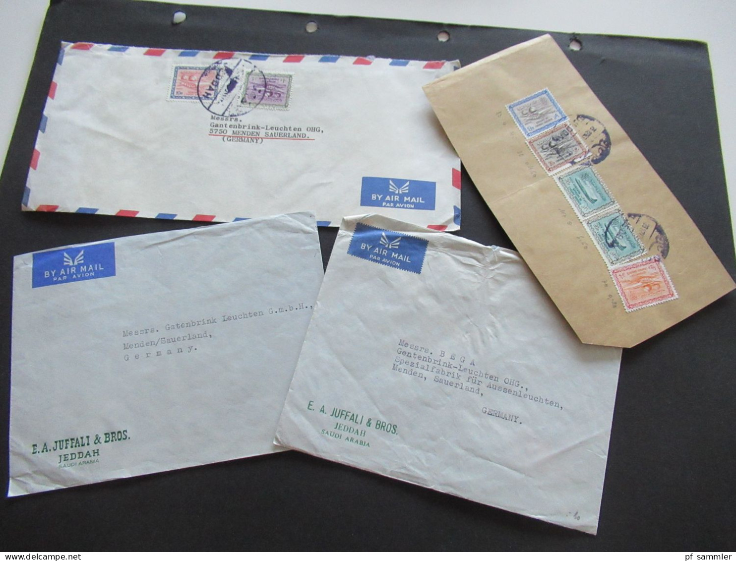 Asien Saudi Arabia Um 1963 2x Firmenumschläge Juffali Bros. Air Mail / Luftpost Insg. 3 Belege Und 1 Briefstück!! - Saudi-Arabien