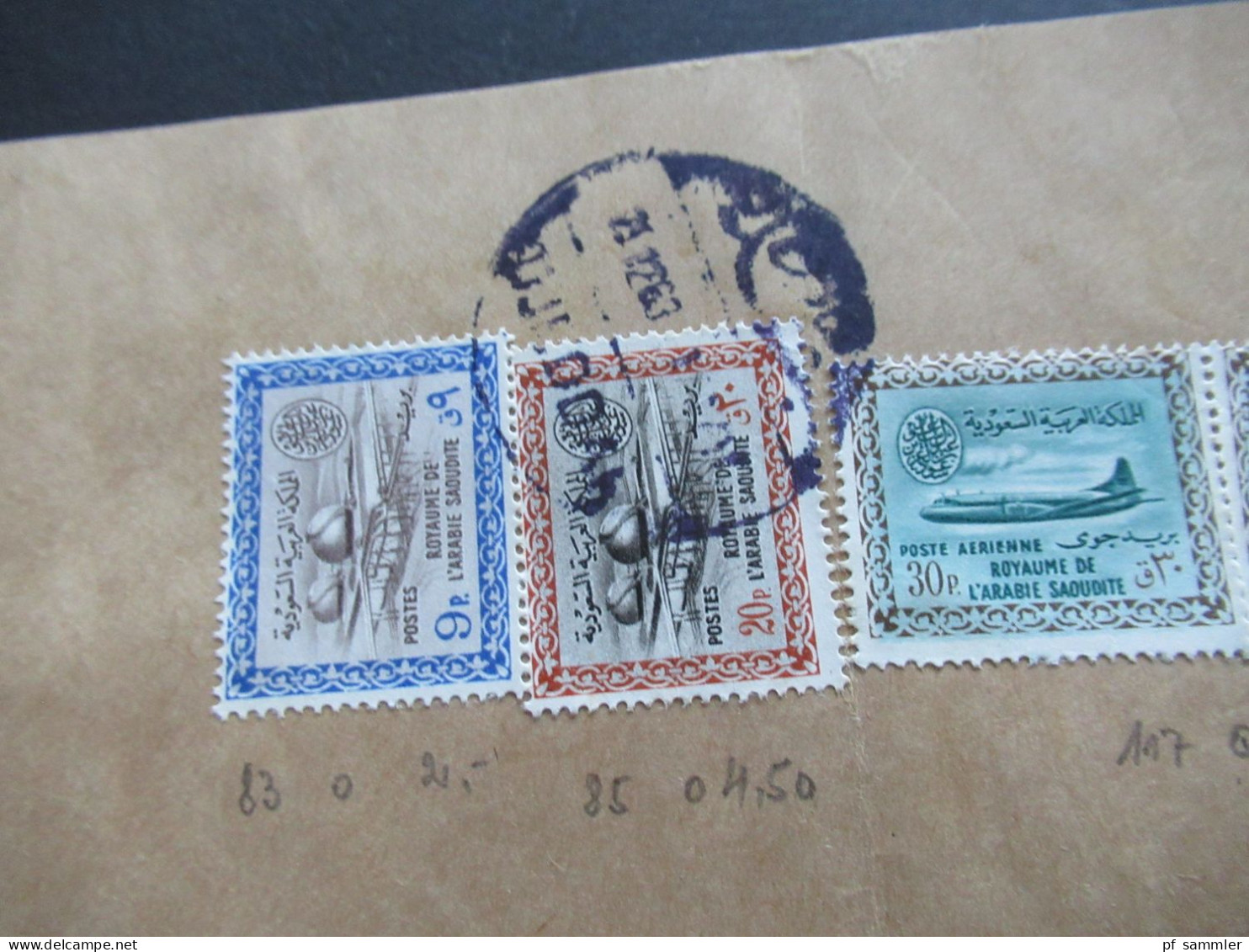 Asien Saudi Arabia um 1963 2x Firmenumschläge Juffali Bros. Air Mail / Luftpost insg. 3 Belege und 1 Briefstück!!