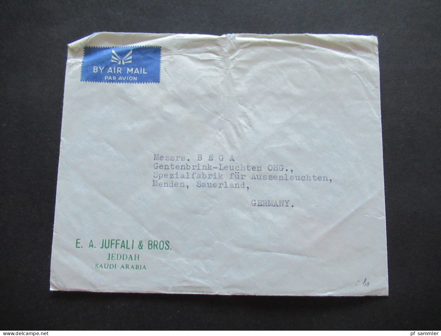 Asien Saudi Arabia um 1963 2x Firmenumschläge Juffali Bros. Air Mail / Luftpost insg. 3 Belege und 1 Briefstück!!