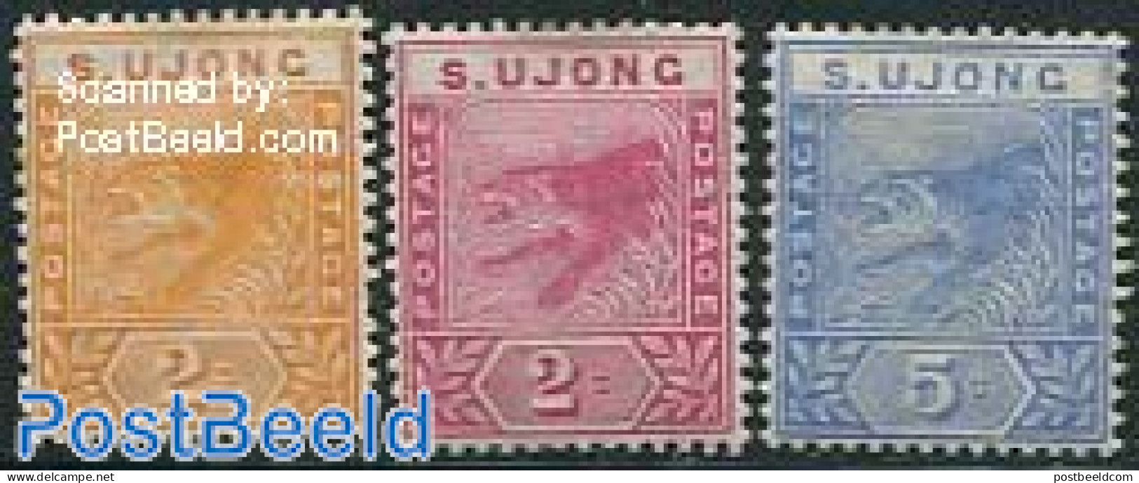 Malaysia 1891 Sungei Ujong, Definitives 3v, Unused (hinged), Nature - Cat Family - Sonstige & Ohne Zuordnung