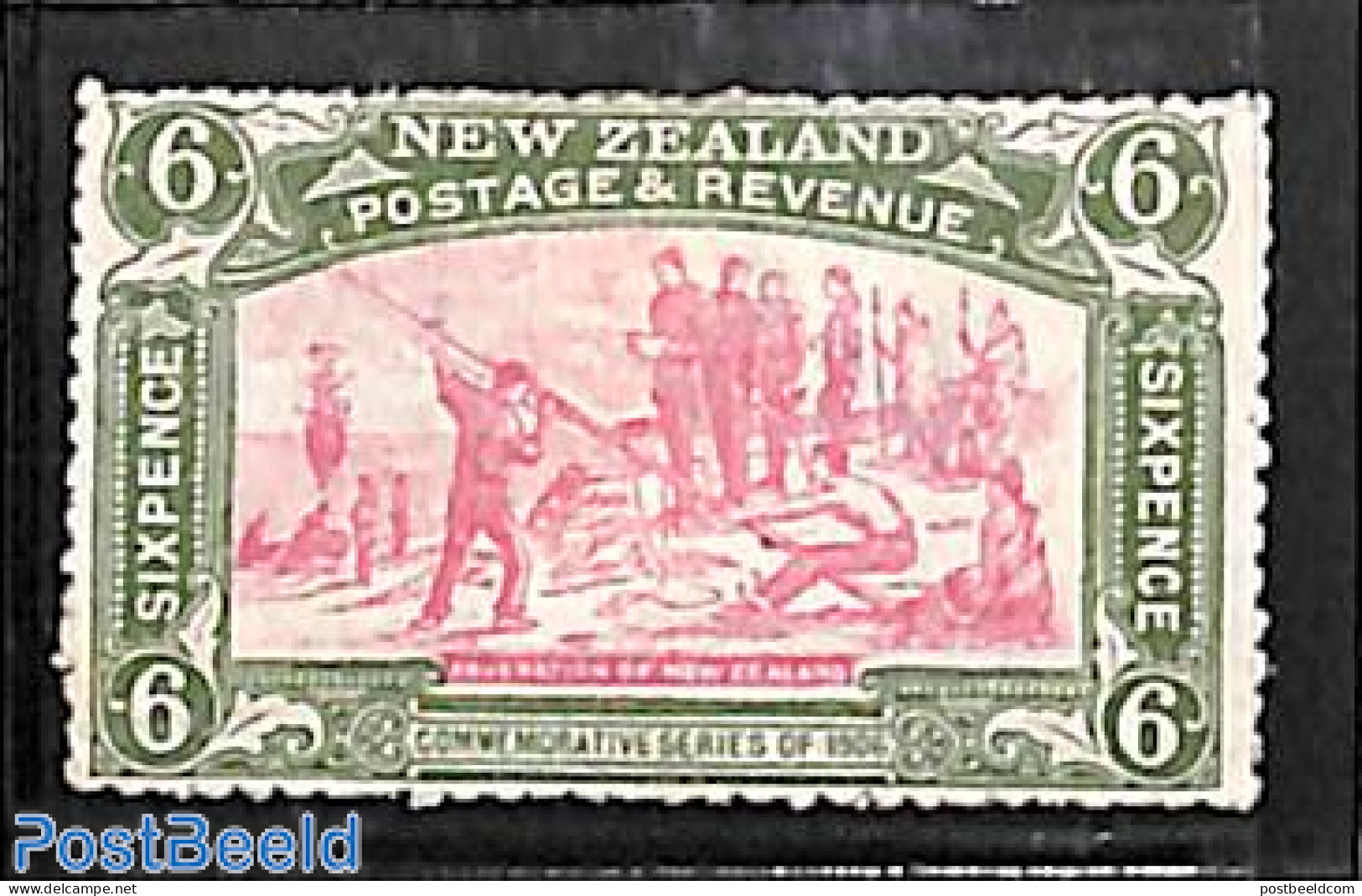 New Zealand 1906 6d, Stamp Out Of Set, Unused (hinged), Transport - Ships And Boats - Ungebraucht