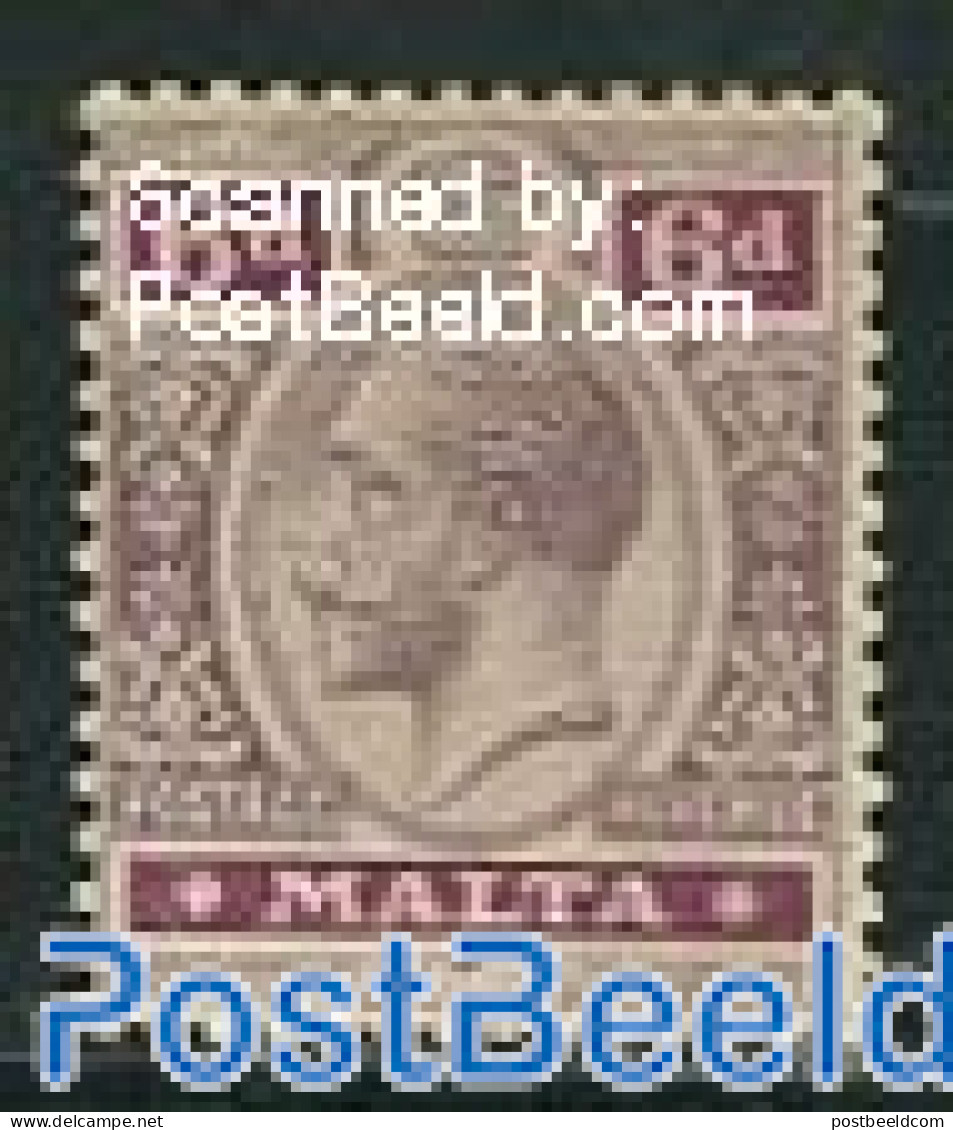 Malta 1921 6d, WM Script-CA, Stamp Out Of Set, Unused (hinged) - Malte