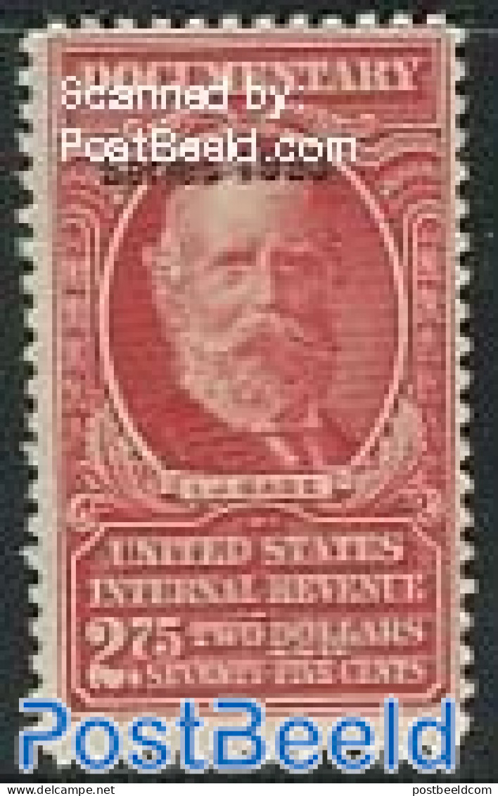 United States Of America 1953 2.75$ Revenue Stamp, Mint NH - Unused Stamps