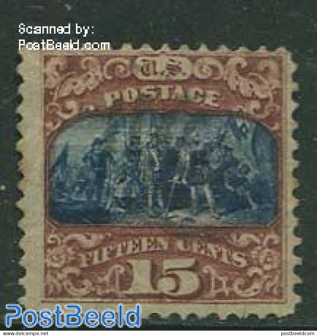 United States Of America 1869 15c Brown/blue, Somewhat Brown On Left Side, Used, Used Stamps, History - Usados