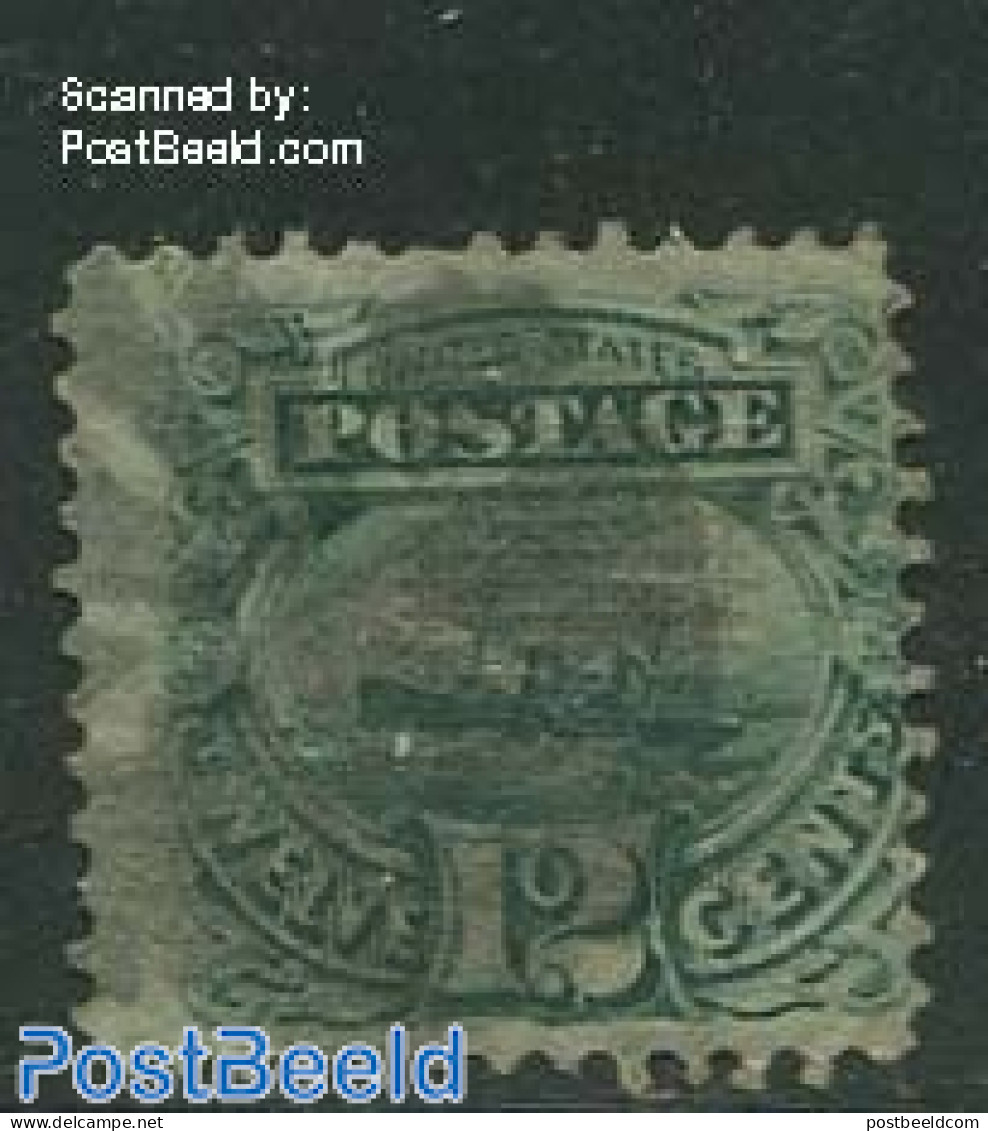 United States Of America 1869 12c Green, Used, Used Stamps, Transport - Ships And Boats - Usados