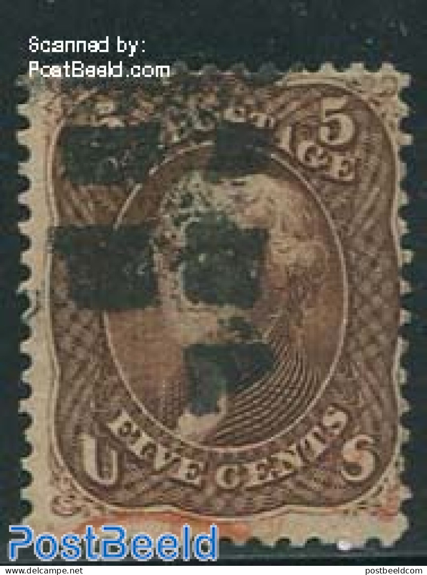 United States Of America 1861 5c Brown, Used, Used Stamps - Usados
