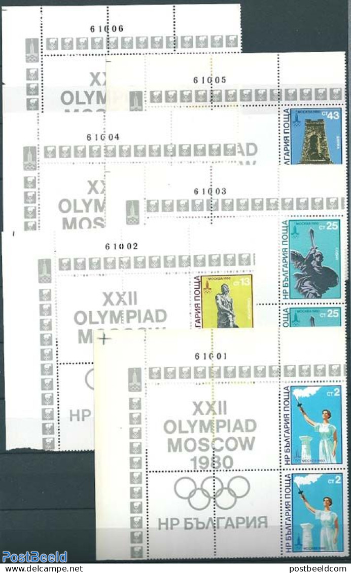 Bulgaria 1980 Olympic Games 2x6v+tabs, Mint NH, Sport - Olympic Games - Unused Stamps