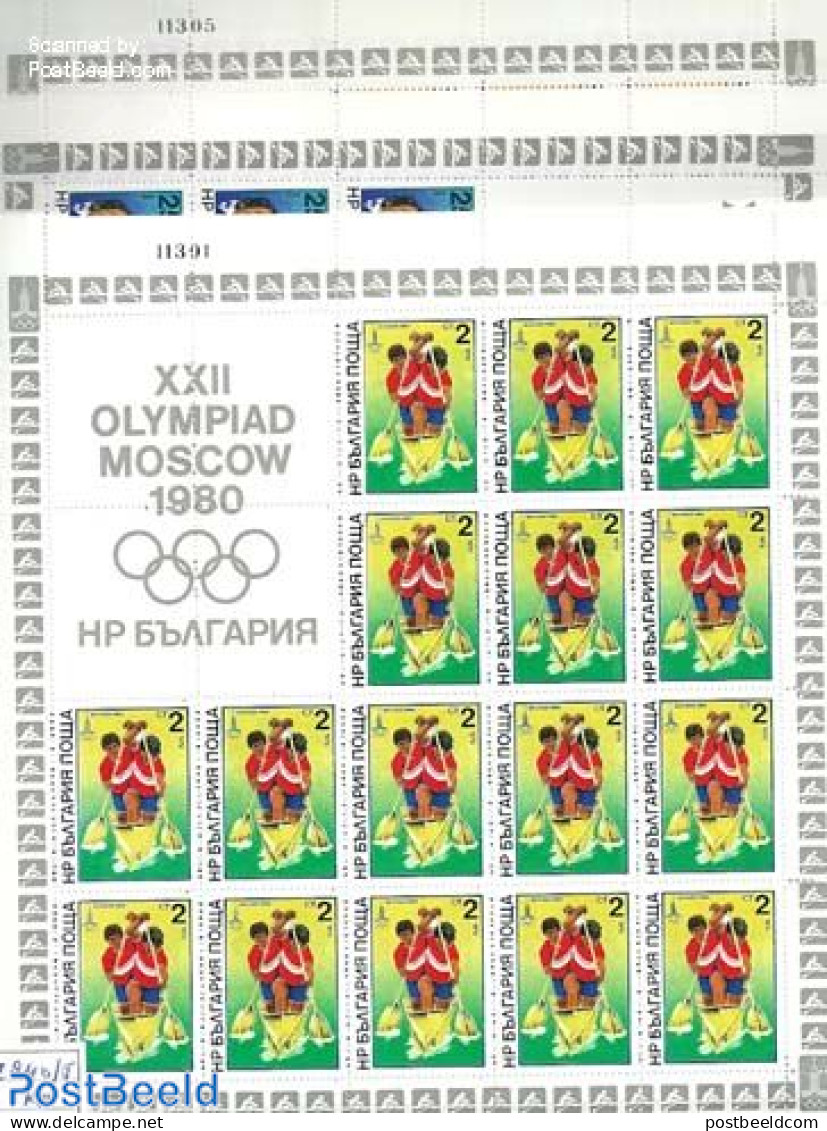 Bulgaria 1979 Olympic Games 6 Sheets, Mint NH, Sport - Kayaks & Rowing - Olympic Games - Swimming - Nuovi