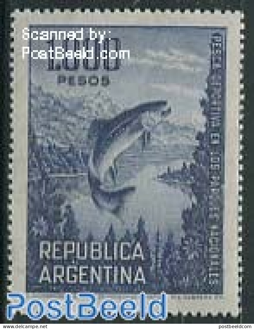 Argentina 1968 1000P With WM, Stamp Out Of Set, Mint NH, Nature - Fish - Unused Stamps