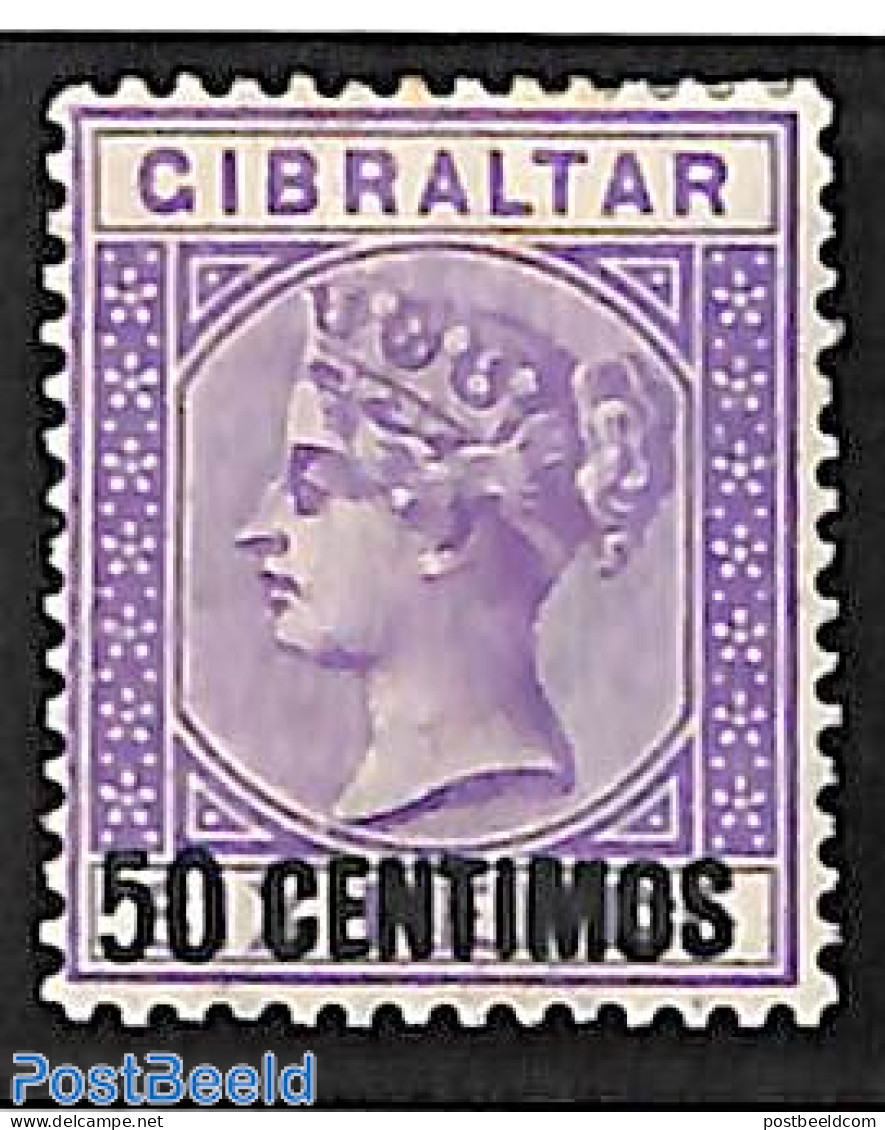 Gibraltar 1889 50c On 6p, Stamp Out Of Set, Unused (hinged) - Gibraltar