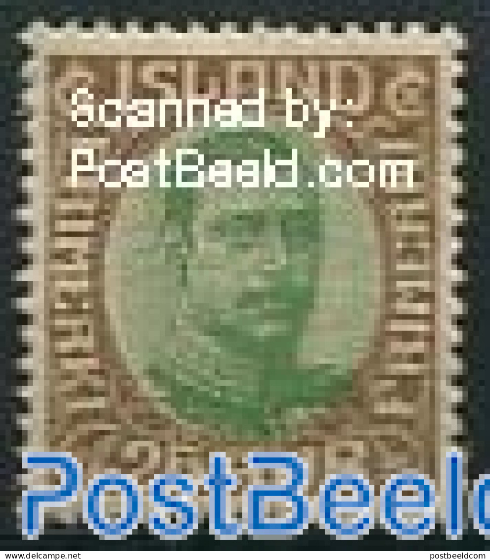 Iceland 1920 25A, Stamp Out Of Set, Unused (hinged) - Unused Stamps