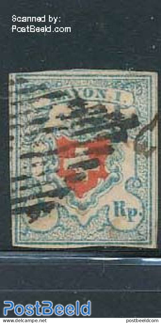 Switzerland 1851 5Rp, Rayon I, Used, Used Stamps - Gebruikt