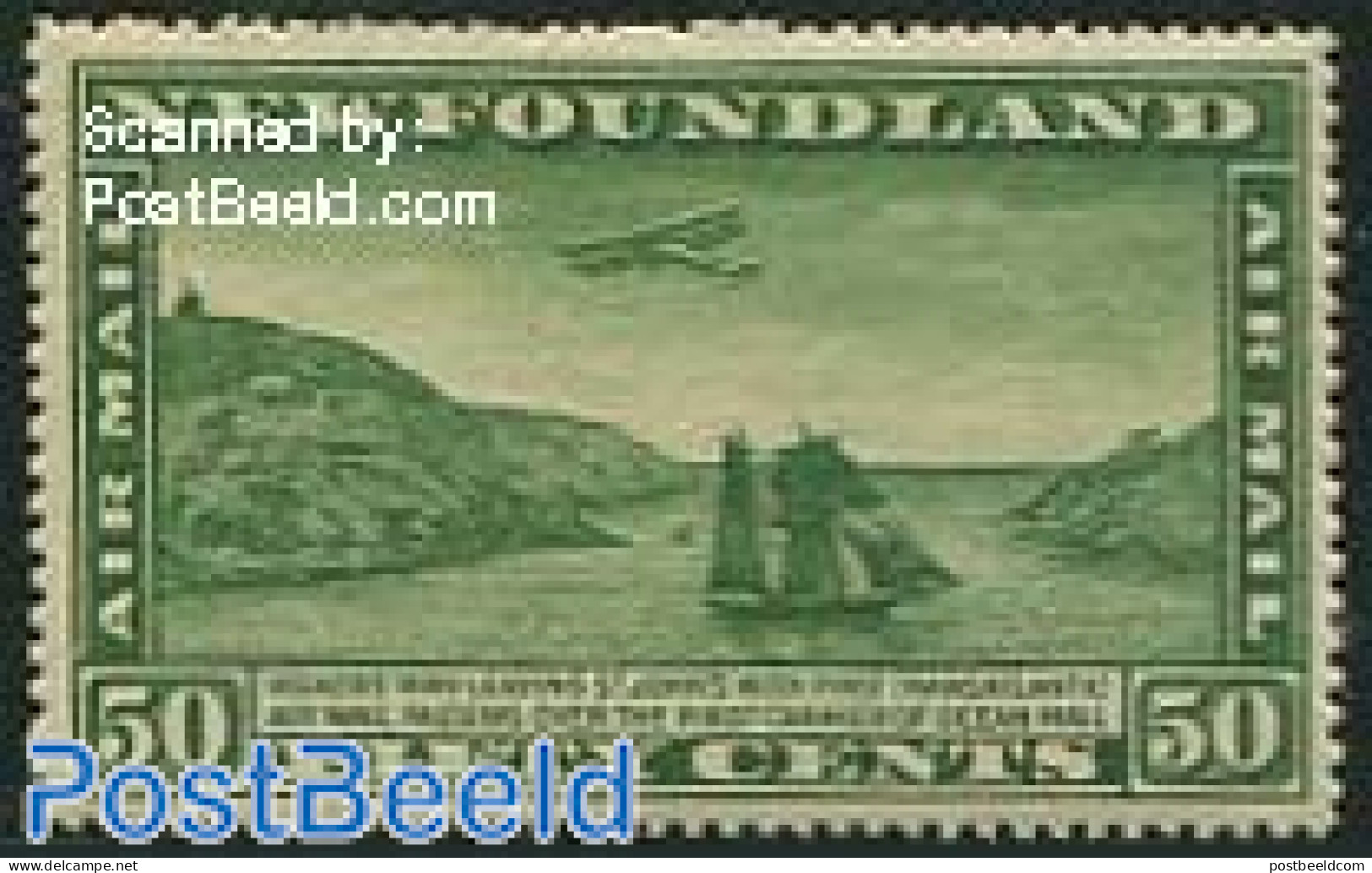 Newfoundland 1931 50c, Stamp Out Of Set, Mint NH, Transport - Aircraft & Aviation - Ships And Boats - Vliegtuigen