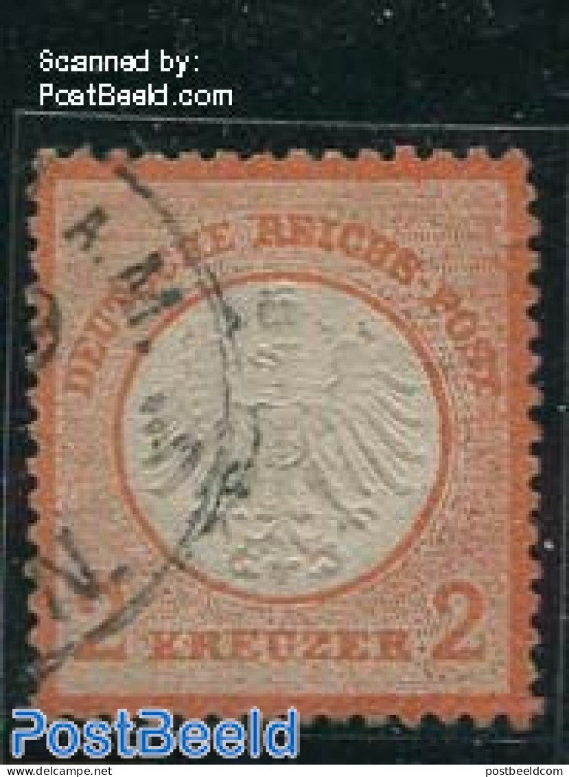 Germany, Empire 1872 2Kr, Redorange, Used, Used Stamps - Gebruikt