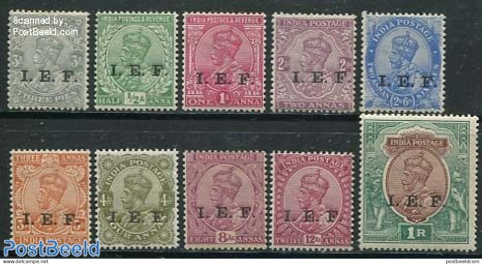 India 1914 British Indian Fieldpost (I.E.F.) 10v, Unused (hinged) - Neufs