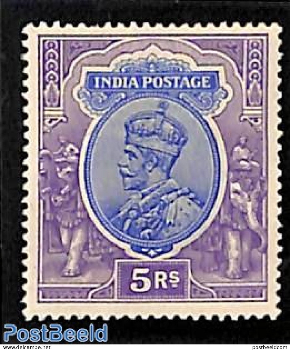 India 1911 5R, WM Single Star, Stamp Out Of Set, Unused (hinged) - Ungebraucht
