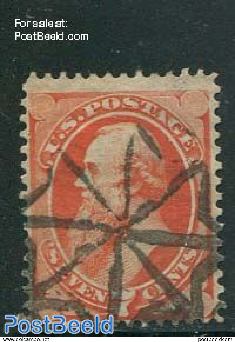 United States Of America 1870 7c Orangered, Used, Used Stamps - Gebraucht