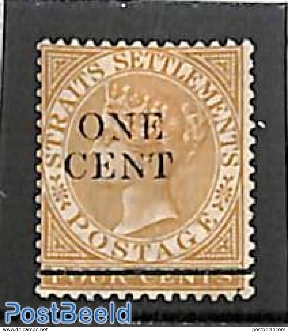 Malaysia 1892 Straits Settlements, 1c On 4c, Stamp Out Of Set, Unused (hinged) - Otros & Sin Clasificación
