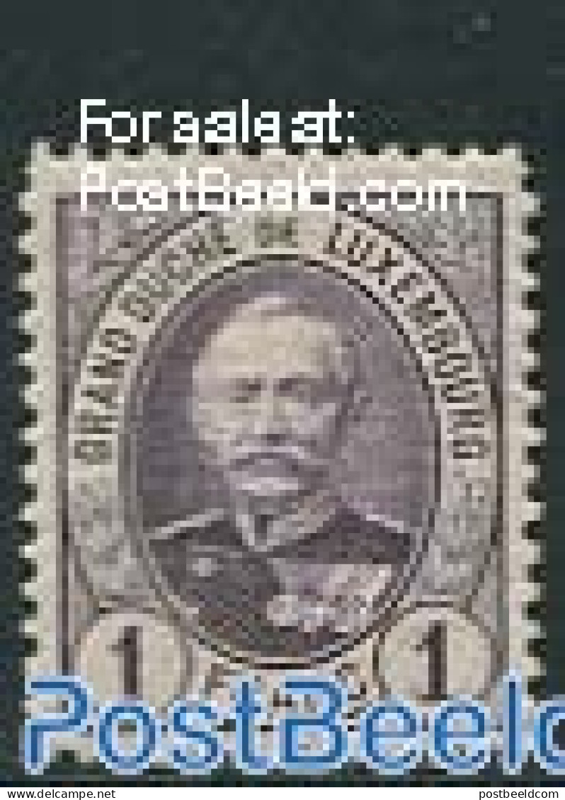 Luxemburg 1891 1F, Perf. 12.5, Stamp Out Of Set, Unused (hinged) - Neufs