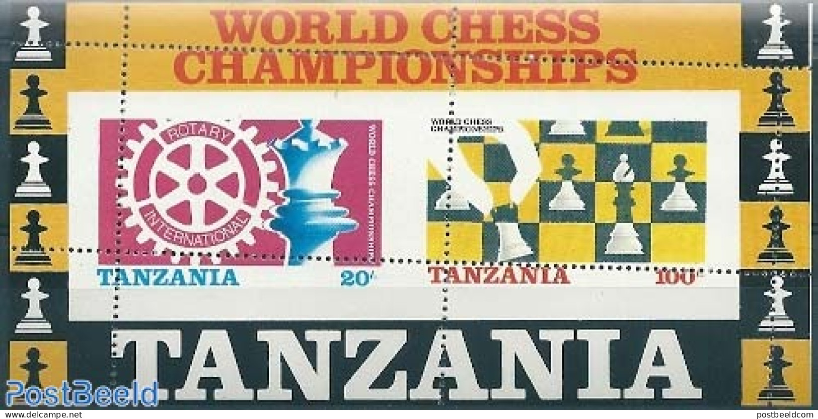 Tanzania 1986 Chess Misperforated S/s, Mint NH, Sport - Tanzania (1964-...)