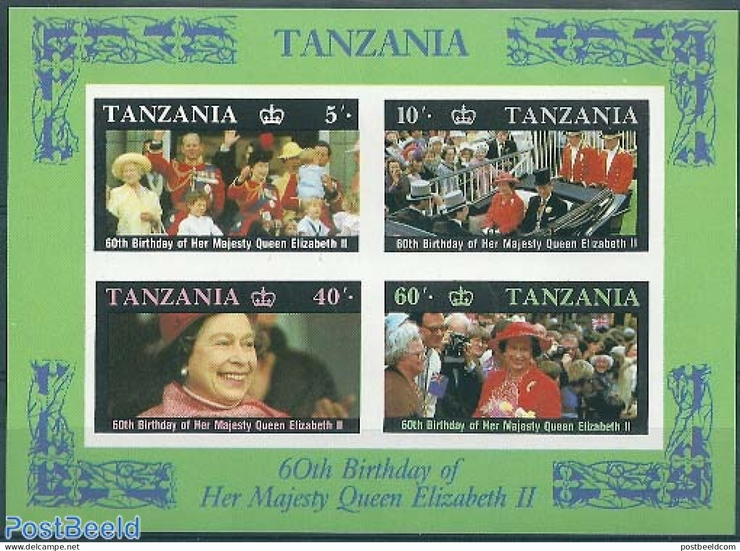 Tanzania 1987 Queens Birthday S/s, Imperforated, Mint NH, History - Kings & Queens (Royalty) - Königshäuser, Adel