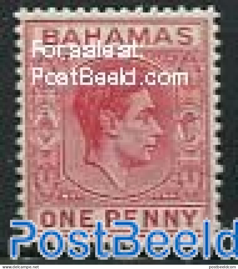 Bahamas 1938 1p, Carmine, Stamp Out Of Set, Unused (hinged) - Otros & Sin Clasificación