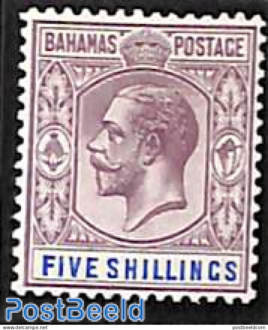 Bahamas 1912 5Sh, Stamp Out Of Set, Unused (hinged) - Otros & Sin Clasificación