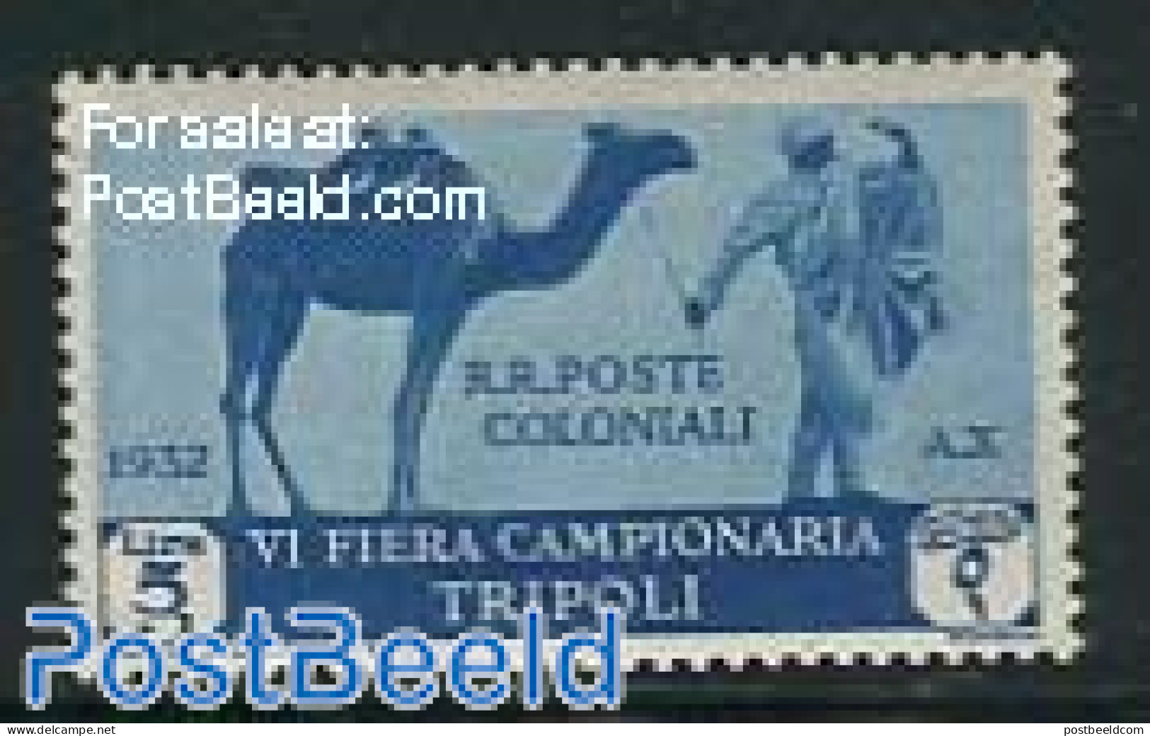 Italian Lybia 1932 5L, Stamp Out Of Set, Unused (hinged), Nature - Animals (others & Mixed) - Camels - Libië