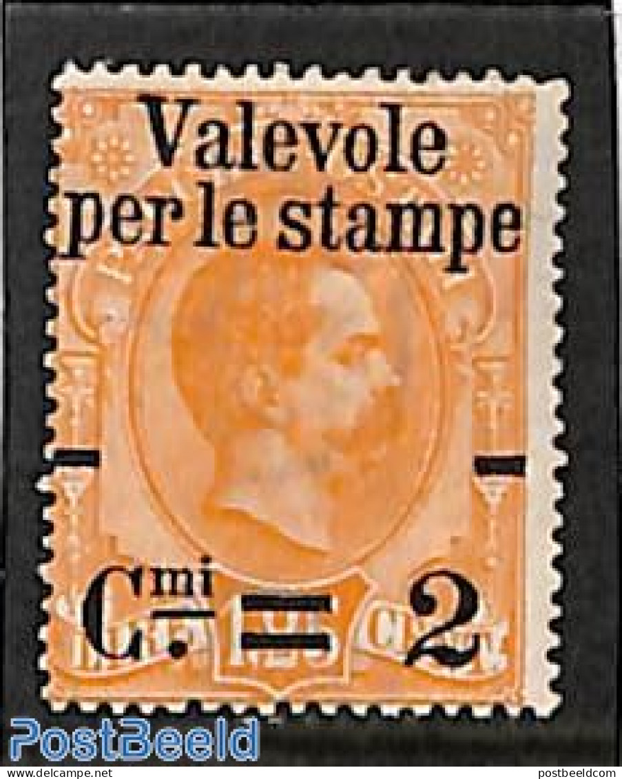Italy 1890 2c On 1.25, Stamp Out Of Set, Unused (hinged) - Sonstige & Ohne Zuordnung