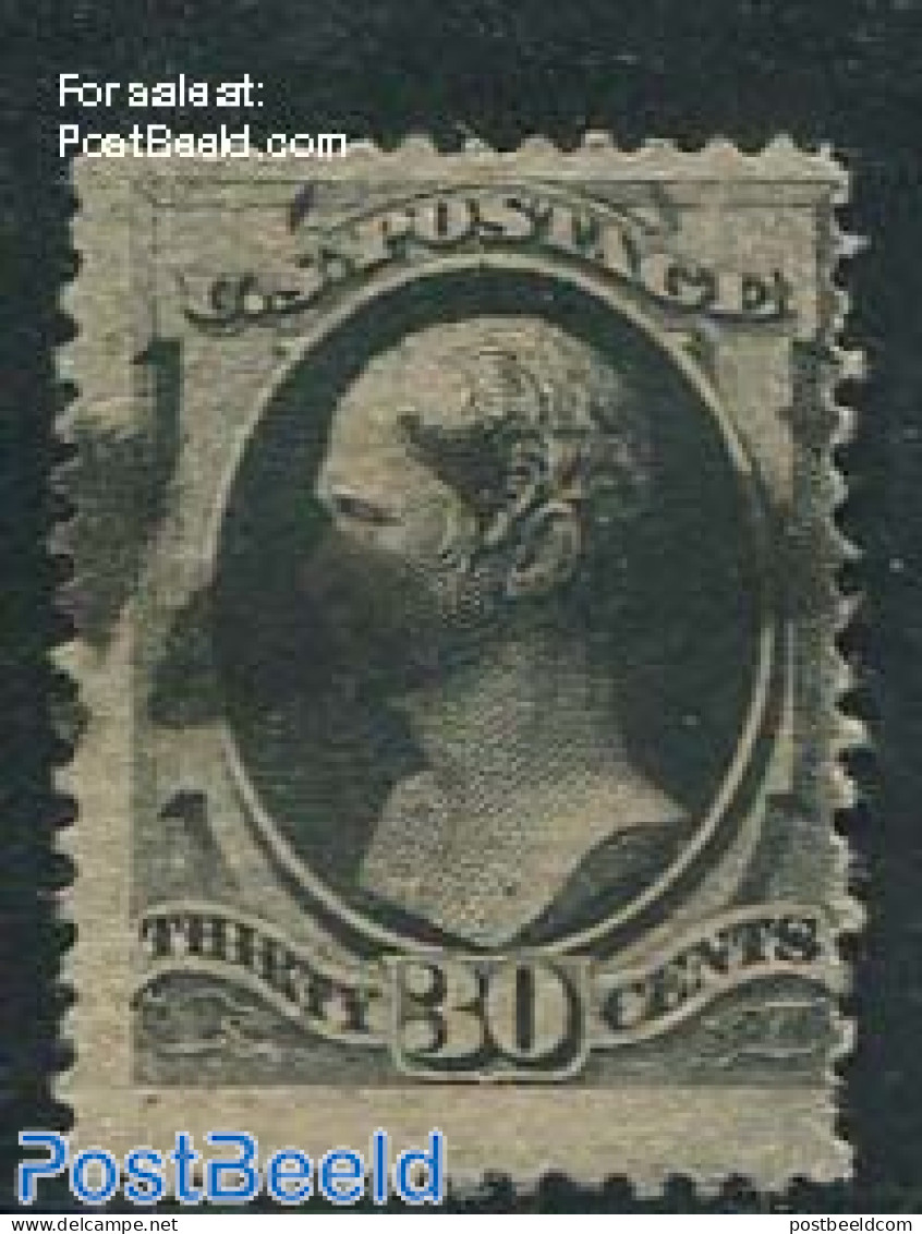 United States Of America 1870 30c Black, Used, Used Stamps - Gebraucht