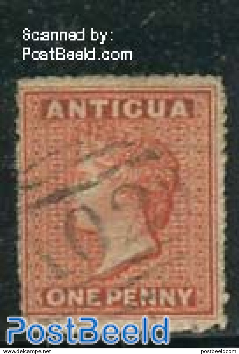Antigua & Barbuda 1863 1p Red, WM1, Used, Used - Antigua And Barbuda (1981-...)