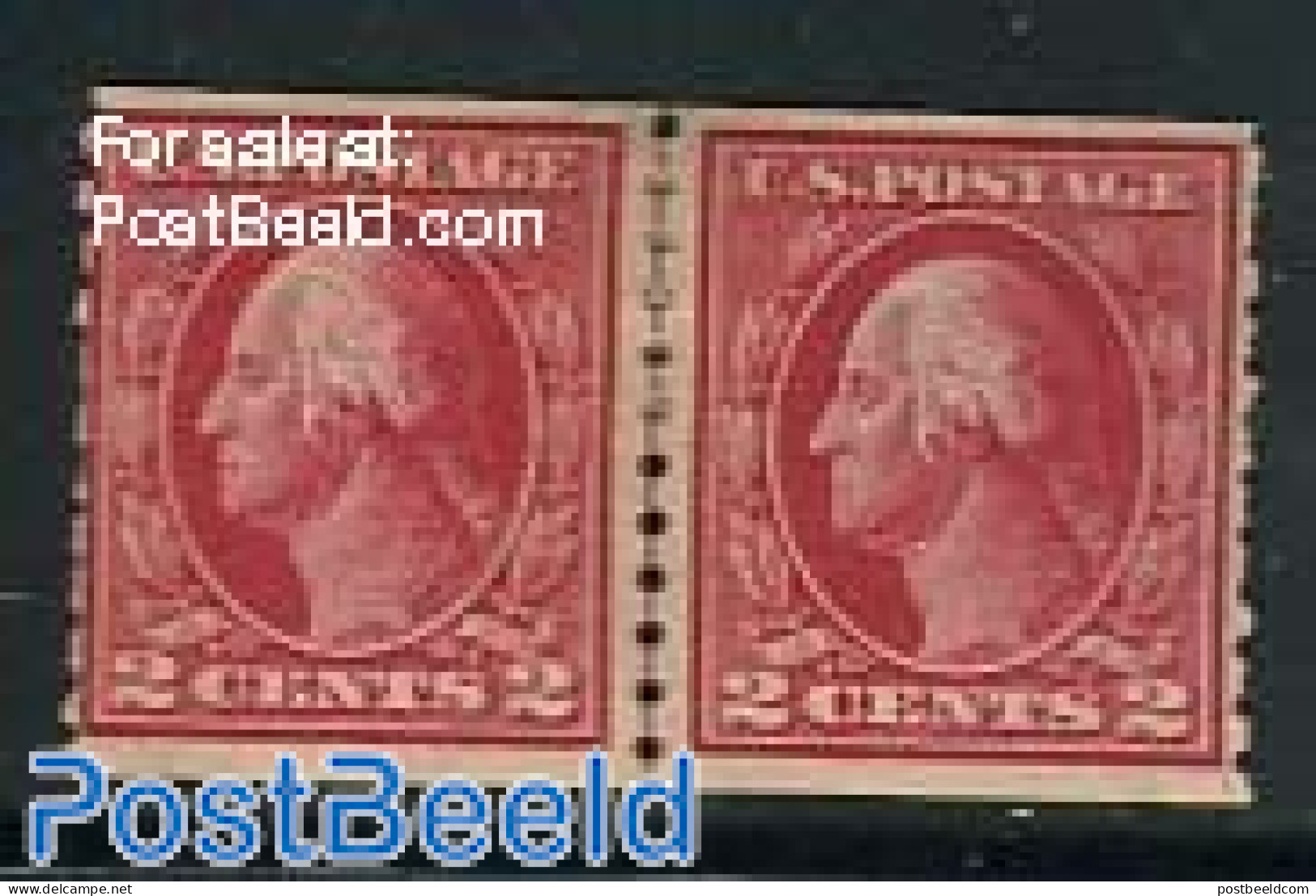 United States Of America 1914 2c, Vert. Perf. 10, Horizontal Pair, Unused (hinged) - Nuevos