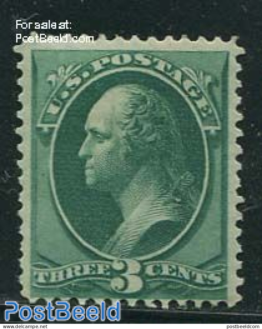 United States Of America 1870 3c Green, Unused Hinged, Unused (hinged) - Ungebraucht