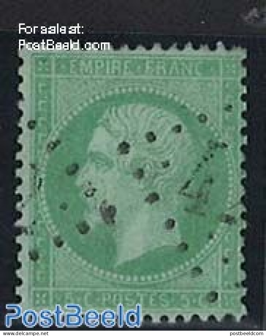 France 1872 5c Green On Blue Paper, Used, Used - Oblitérés