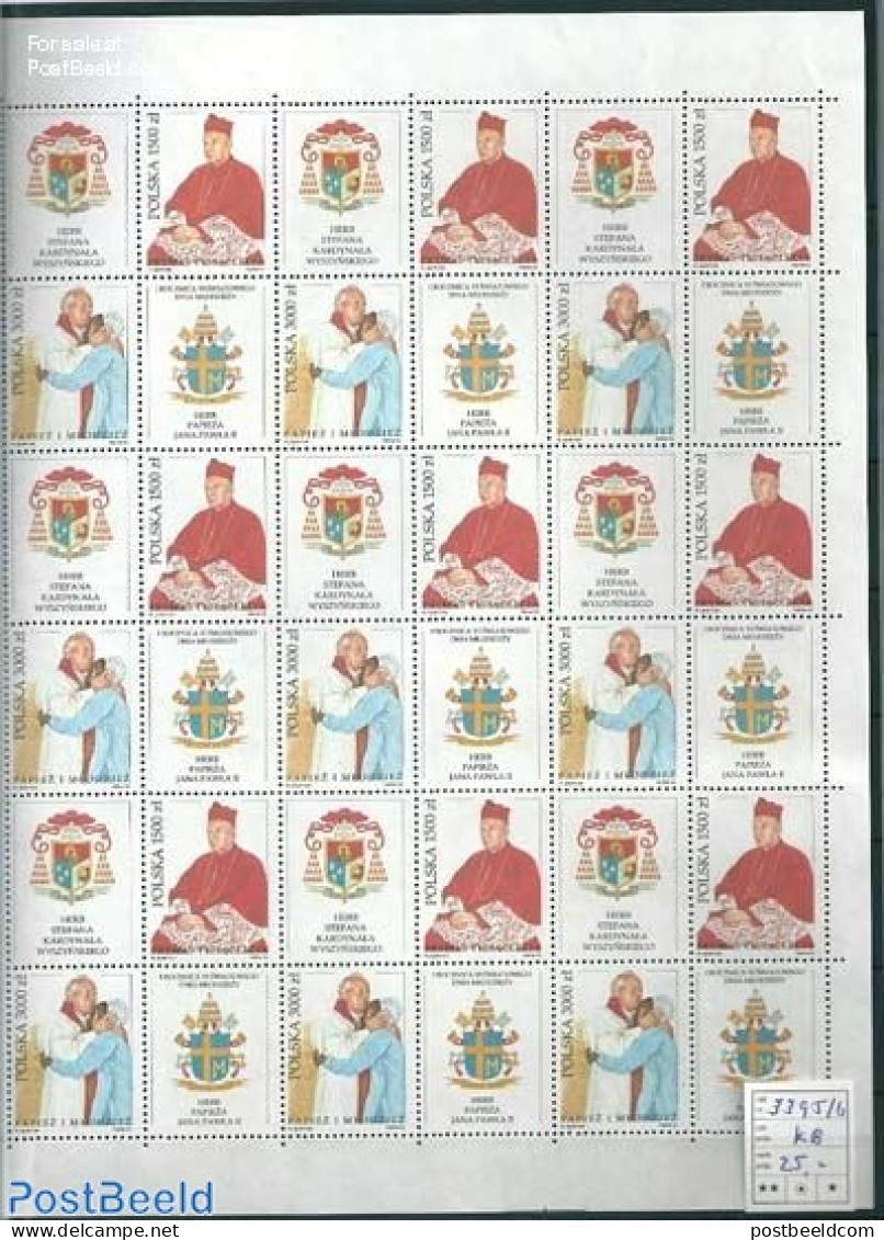 Poland 1992 Wyzinski/Pope M/s, Mint NH, Religion - Religion - Unused Stamps