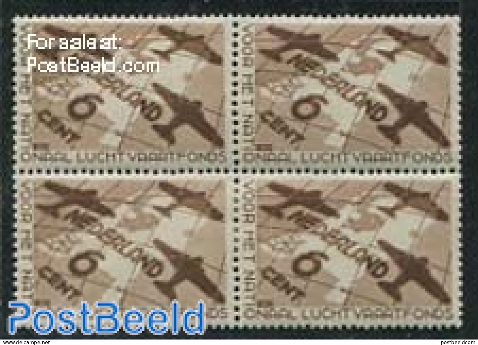 Netherlands 1935 Aviation 1v, Block Of 4 [+], Unused (hinged), Transport - Aircraft & Aviation - Nuovi