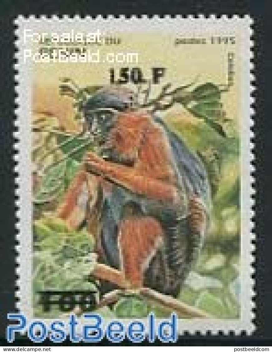 Benin 2000 150F On 100F  Overprint, Mint NH, Nature - Animals (others & Mixed) - Monkeys - Unused Stamps