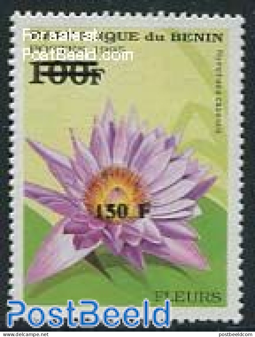 Benin 2000 150F On 100F  Overprint, Mint NH, Nature - Flowers & Plants - Unused Stamps