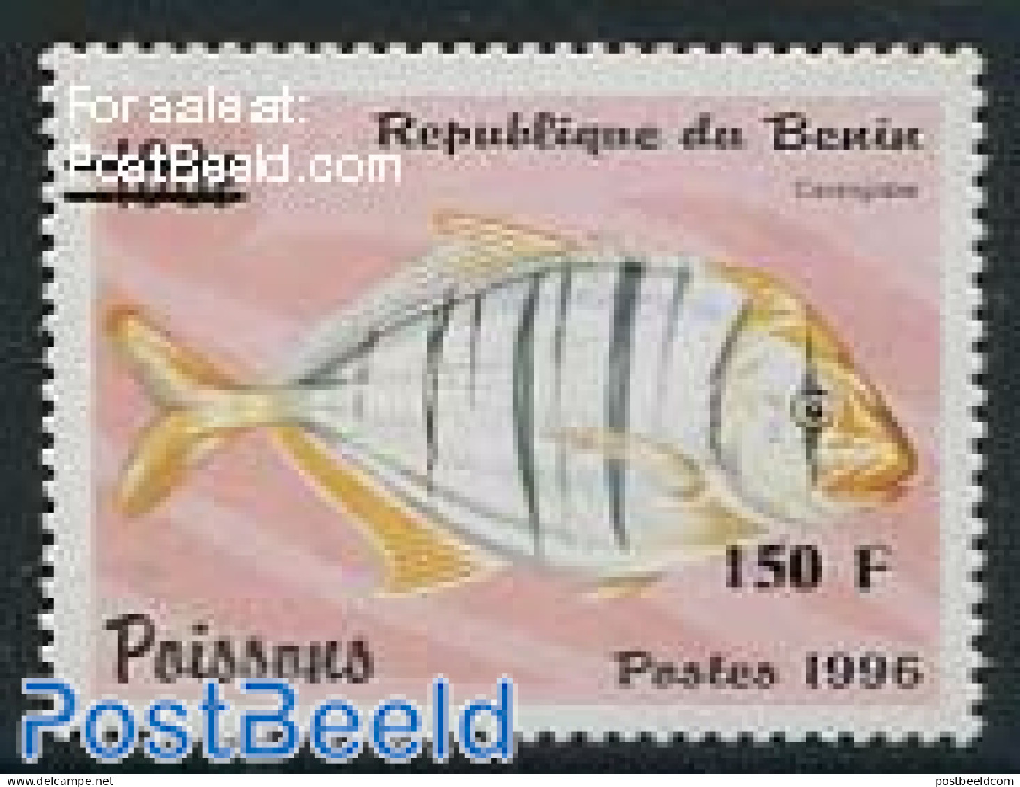 Benin 1996 150F On 100F  Overprint, Mint NH, Nature - Fish - Neufs