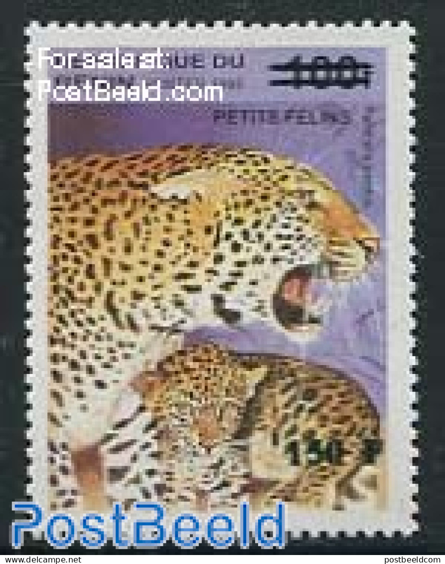 Benin 2000 150F On 100F  Overprint, Mint NH, Nature - Cat Family - Ongebruikt