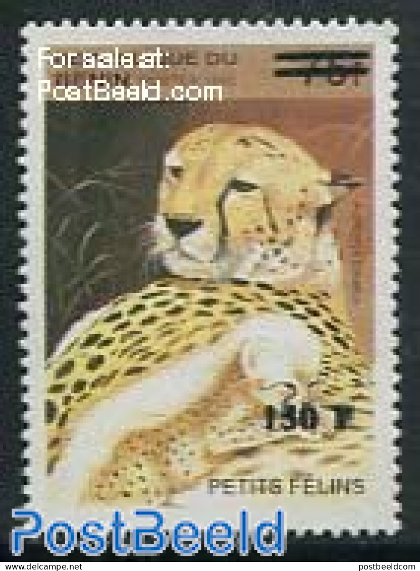 Benin 2000 150F On 75F  Overprint, Mint NH, Nature - Cat Family - Ongebruikt